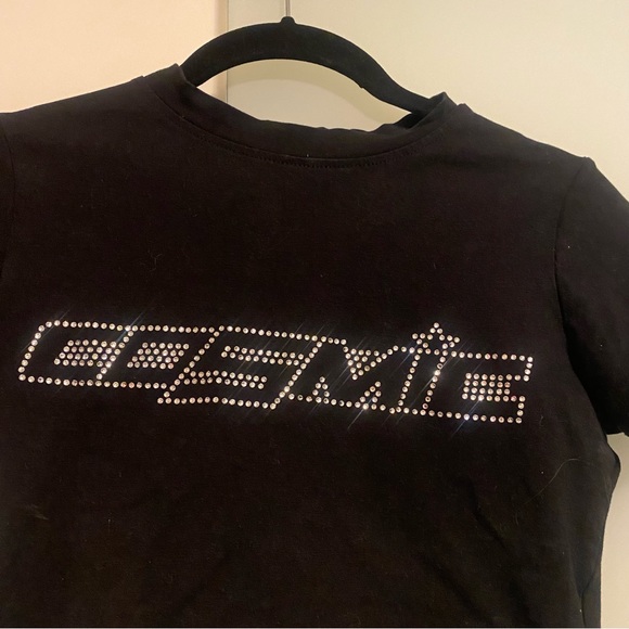 XS Black SHEIN Rhinestone “Cosmic” t-shirt - Picture 2 of 3
